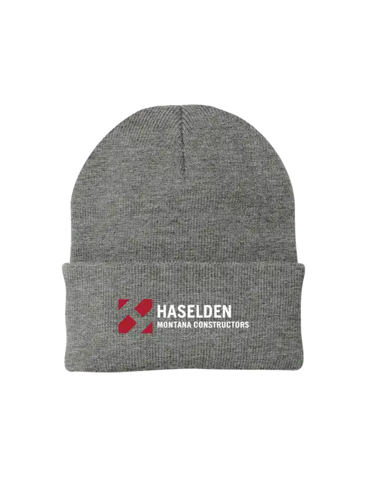 Medium Grey Heather Knit Cap w/Haselden Montana Constructors Logo