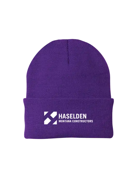 Purple Knit Cap w/Haselden Montana Constructors Logo