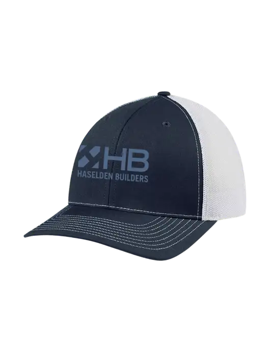 Richardson Adjustable Snapback Original 112 Trucker Cap Navy w/White Mesh w/Haselden Builders Logo