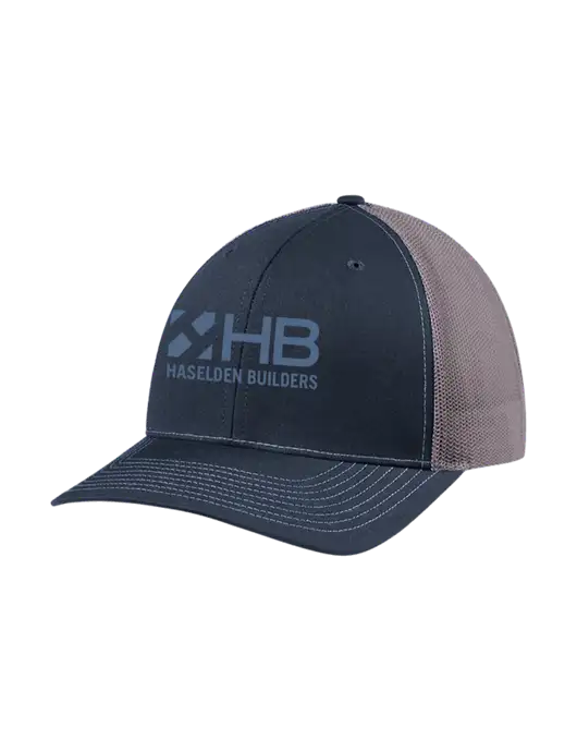 Richardson Adjustable Snapback Original 112 Trucker Cap Navy w/Charcoal Mesh w/Haselden Builders Logo