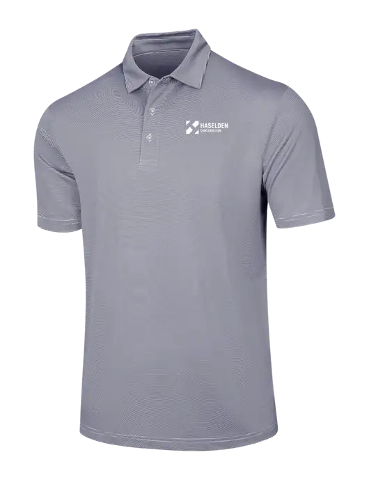 Callaway Navy Fine Line Stripe Polo w/Haselden Construction Logo