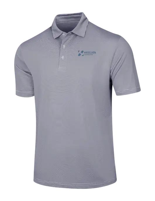 Callaway Navy Fine Line Stripe Polo w/Haselden Construction Logo