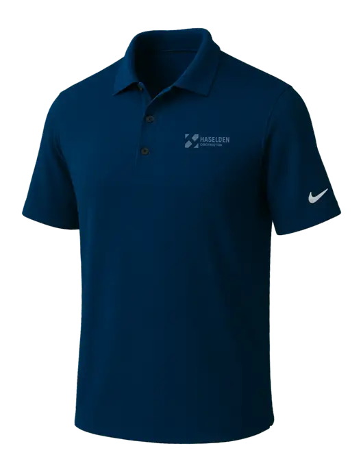NIKE Navy Dri-Fit Micro Pique Polo w/Haselden Construction Logo