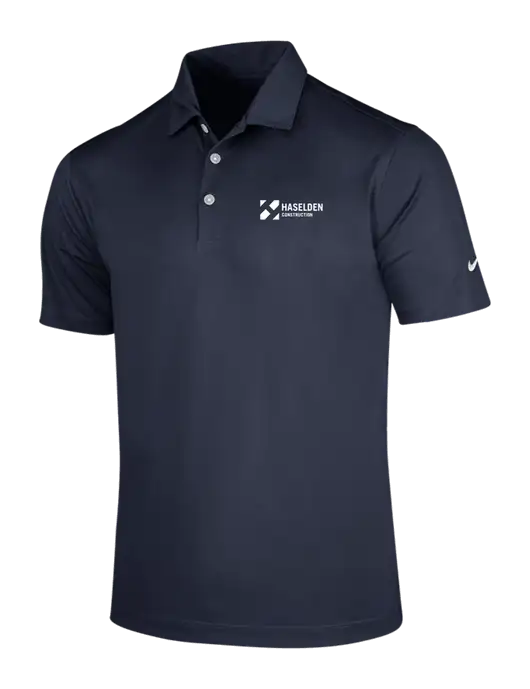 NIKE Dark Navy Dri-Fit Vertical Mesh Polo w/Haselden Construction Logo