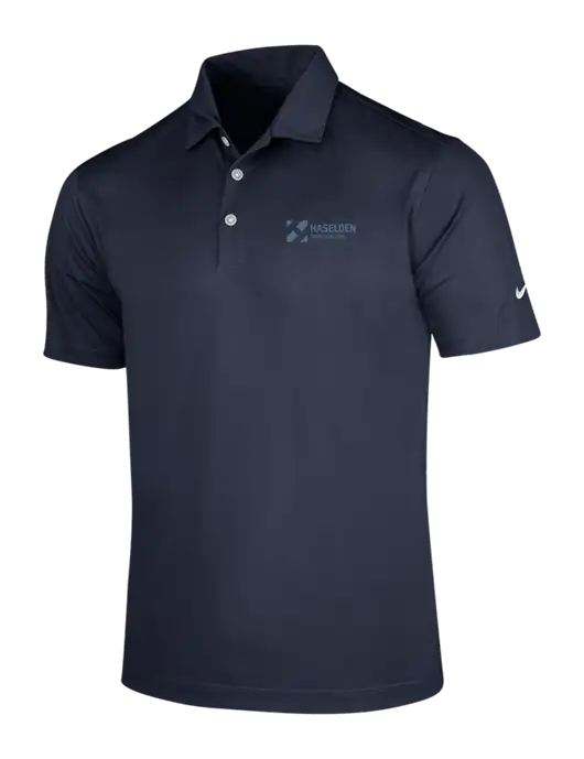 NIKE Dark Navy Dri-Fit Vertical Mesh Polo w/Haselden Construction Logo