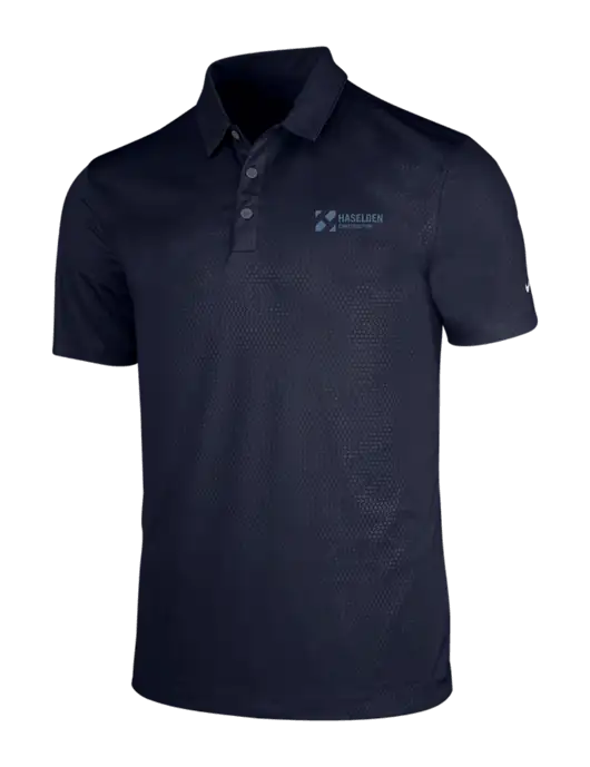 NIKE Dark Navy Dri-Fit Embossed Tri-Blade Polo w/Haselden Construction Logo