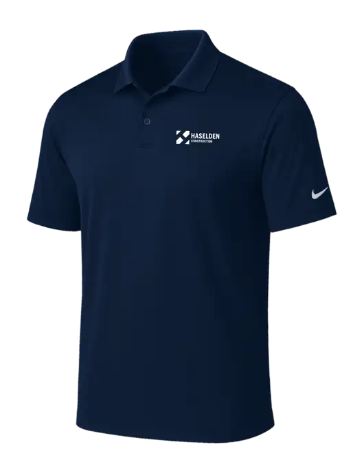 NIKE Navy Victory Solid Polo w/Haselden Construction Logo