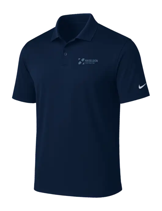 NIKE Navy Victory Solid Polo w/Haselden Construction Logo
