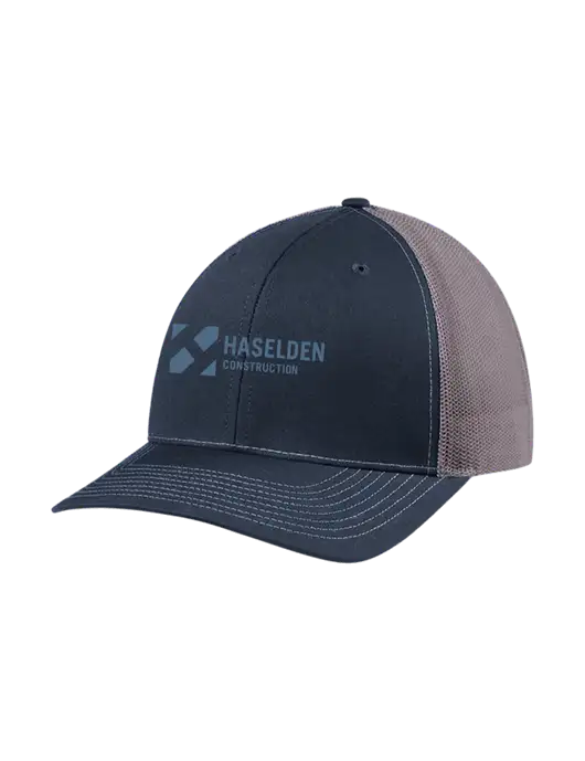 Richardson Adjustable Snapback Original 112 Trucker Cap Navy w/Charcoal Mesh w/Haselden Construction Logo