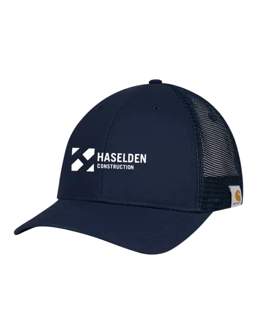Carhartt Navy Trucker Rugged Pro Series Cap w/Haselden Construction Logo