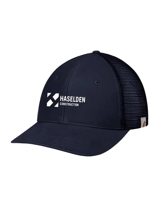 Carhartt Navy Canvas Trucker Cap w/Haselden Construction Logo