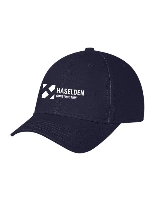 Navy Structured Soft Snap Closure Hook & Loop Cap w/Haselden Construction Logo