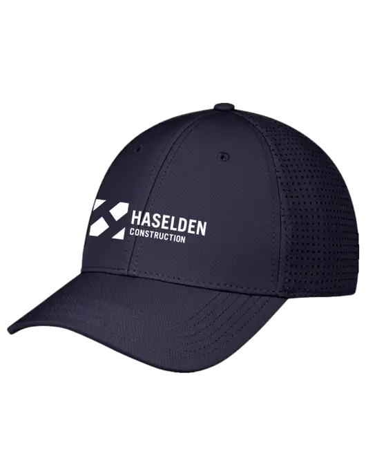 Navy Performance Stretchable Cap Hook & Loop w/Haselden Construction Logo