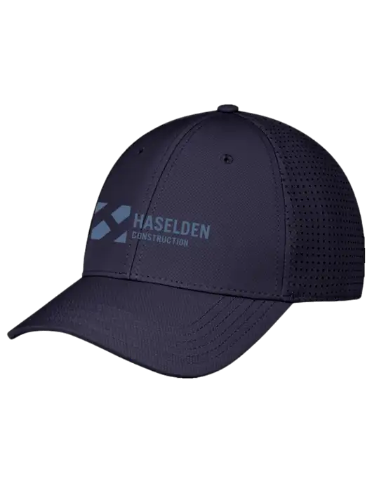 Navy Performance Stretchable Cap Hook & Loop w/Haselden Construction Logo