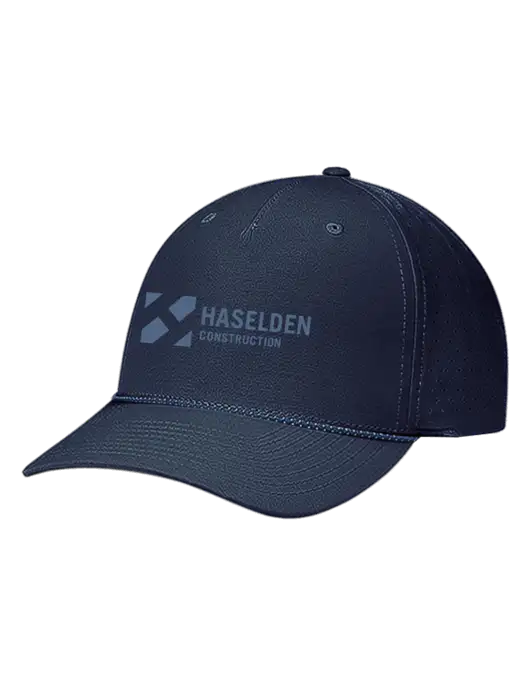Richardson Laser Perf Performance Dark Navy/Navy-Grey-Blue Rope Cap w/Haselden Construction Logo