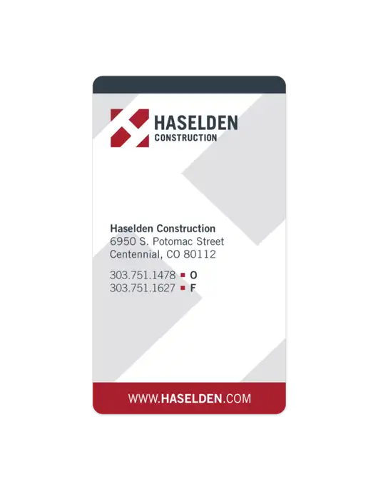 Haselden Construction Generic Business Card, Round Corners 