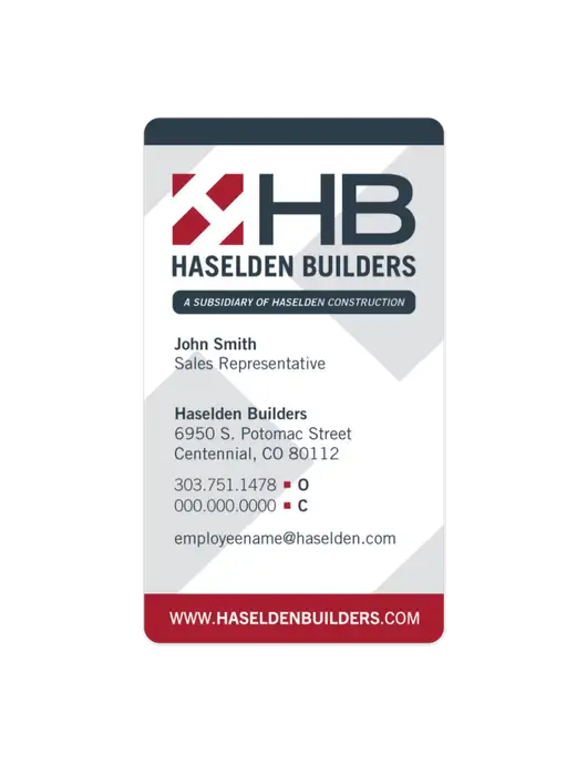Haselden Builders Business Card, Round Corners