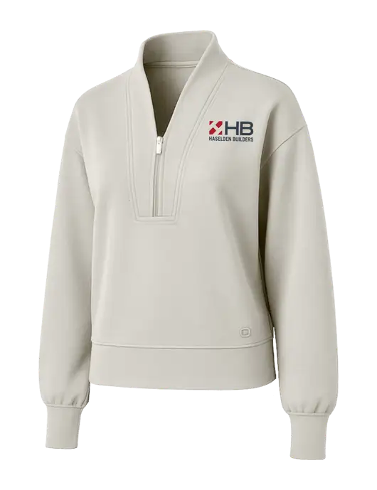 OGIO Womens Ivory Transcend 1/4-Zip w/Haselden Builders Logo