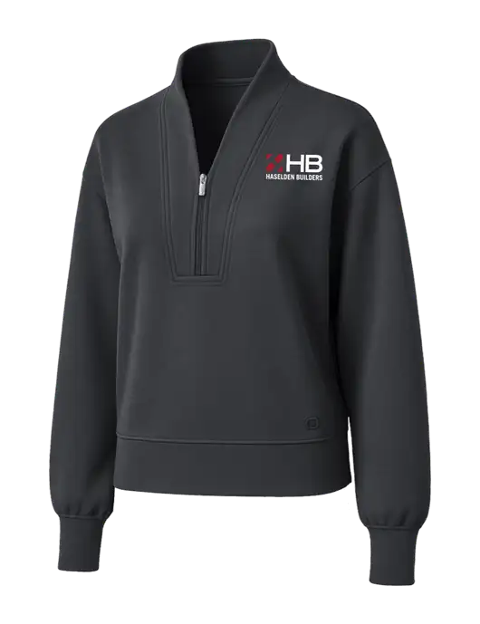 OGIO Womens Dark Grey Transcend 1/4-Zip w/Haselden Builders Logo