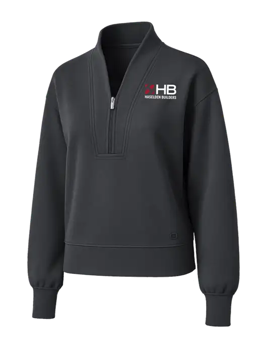 OGIO Womens Dark Grey Transcend 1/4-Zip w/Haselden Builders Logo