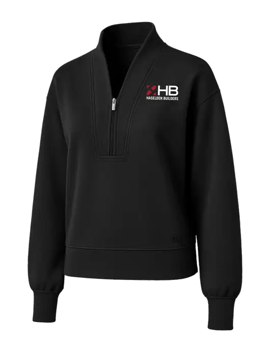 OGIO Womens Black Transcend 1/4-Zip w/Haselden Builders Logo