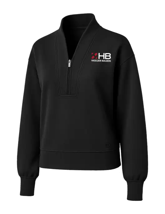 OGIO Womens Black Transcend 1/4-Zip w/Haselden Builders Logo