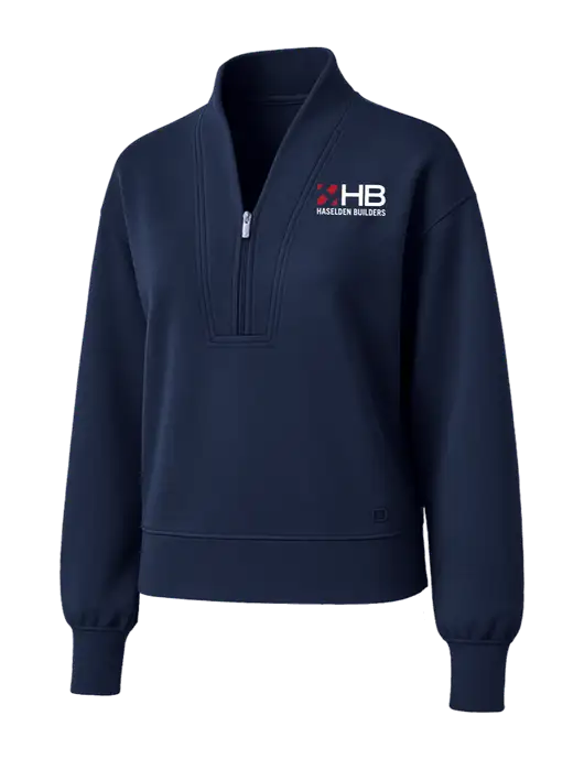 OGIO Womens Dark Navy Transcend 1/4-Zip w/Haselden Builders Logo