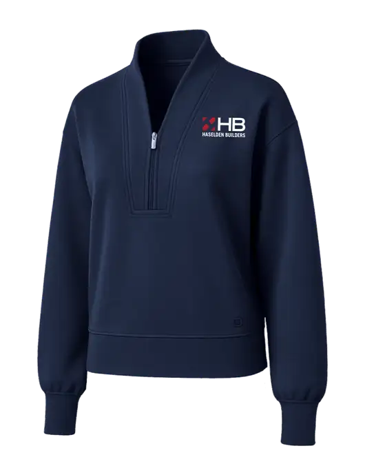 OGIO Womens Dark Navy Transcend 1/4-Zip w/Haselden Builders Logo