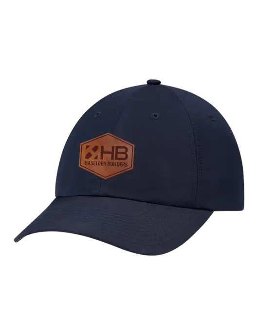 Richardson Relaxed Performance Lite Navy Cap w/Haselden Builders Leather Patch Logo