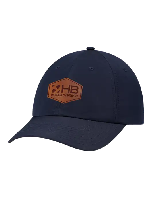 Richardson Relaxed Performance Lite Navy Cap w/Haselden Builders Leather Patch Logo