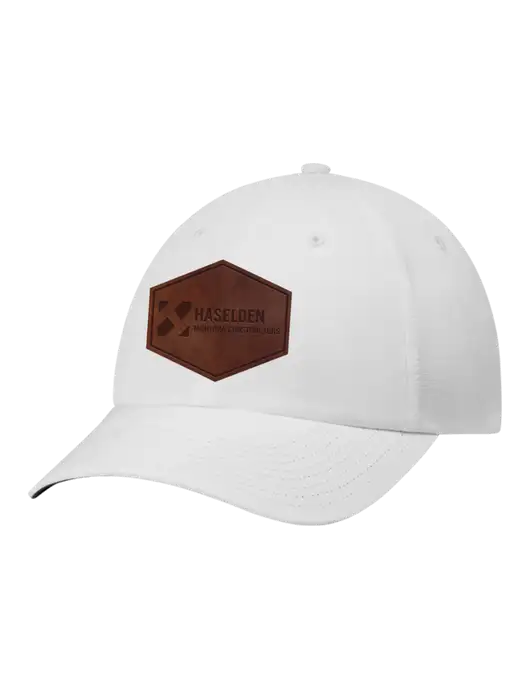 Richardson Relaxed Performance Lite White Cap w/Haselden Montana Constructors Leather Patch Logo