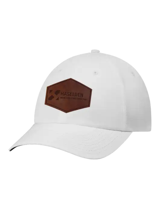 Richardson Relaxed Performance Lite White Cap w/Haselden Montana Constructors Leather Patch Logo