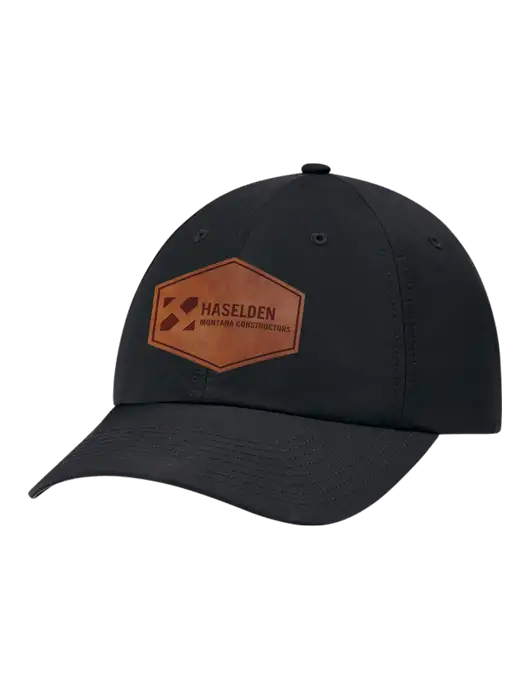 Richardson Relaxed Performance Lite Black Cap w/Haselden Montana Constructors Leather Patch Logo