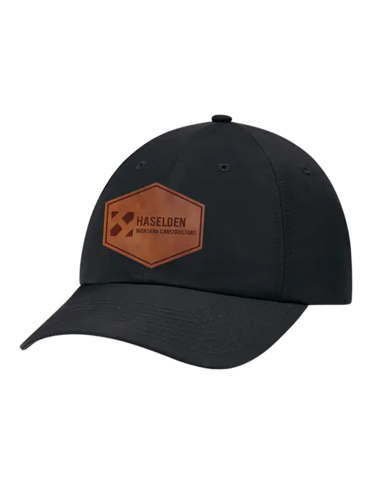 Richardson Relaxed Performance Lite Black Cap w/Haselden Montana Constructors Leather Patch Logo