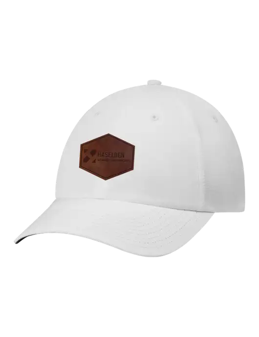 Richardson Relaxed Performance Lite White Cap w/Haselden Wyoming Leather Patch Logo