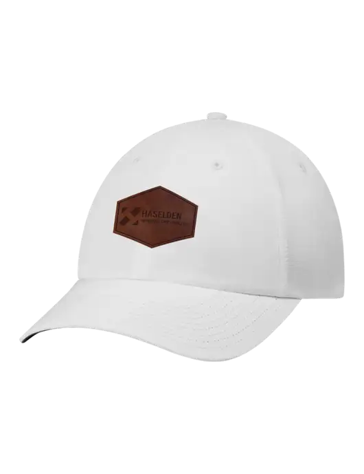 Richardson Relaxed Performance Lite White Cap w/Haselden Wyoming Leather Patch Logo