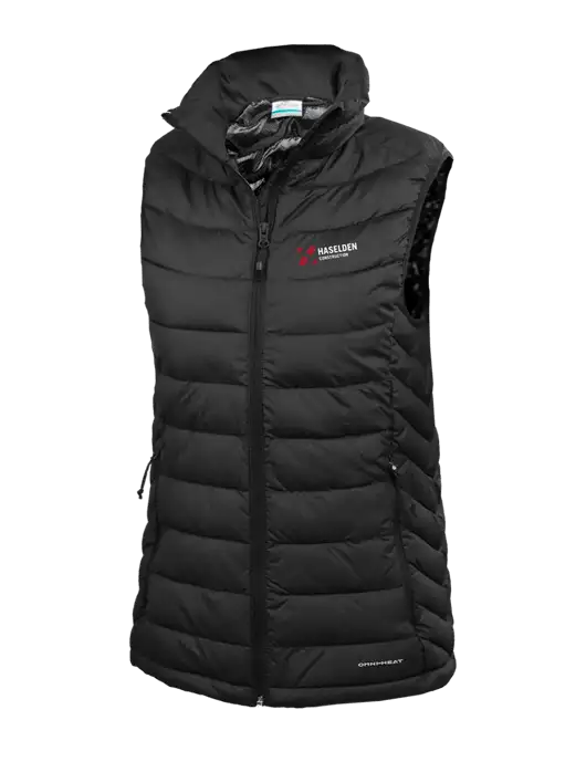 Columbia Womens Black Powder Lite Vest w/Haselden Construction Logo