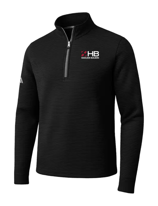 Adidas Black Spacer Quarter-Zip Pullover w/Haselden Builders Logo