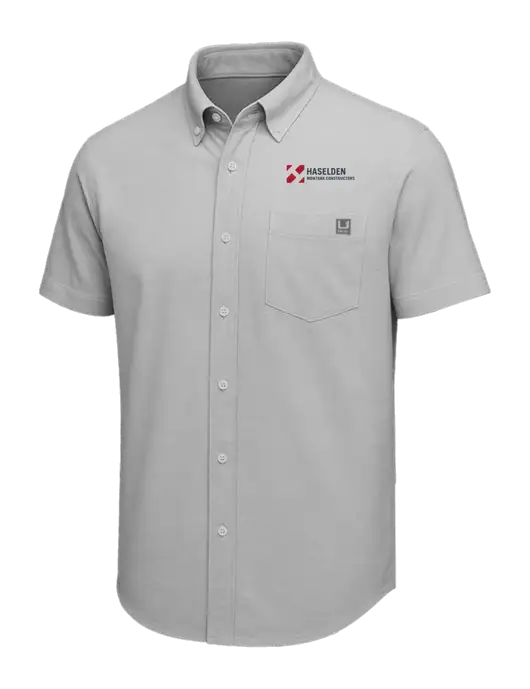 HUK Light Grey Kona Solid Shirt w/Haselden Montana Constructors Logo